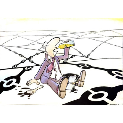 Goran Milenkovic 29x21cm Orijinal Karikatür BOD04249