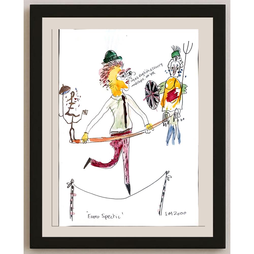 S M 29x21cm Orijinal Karikatür BOD04254