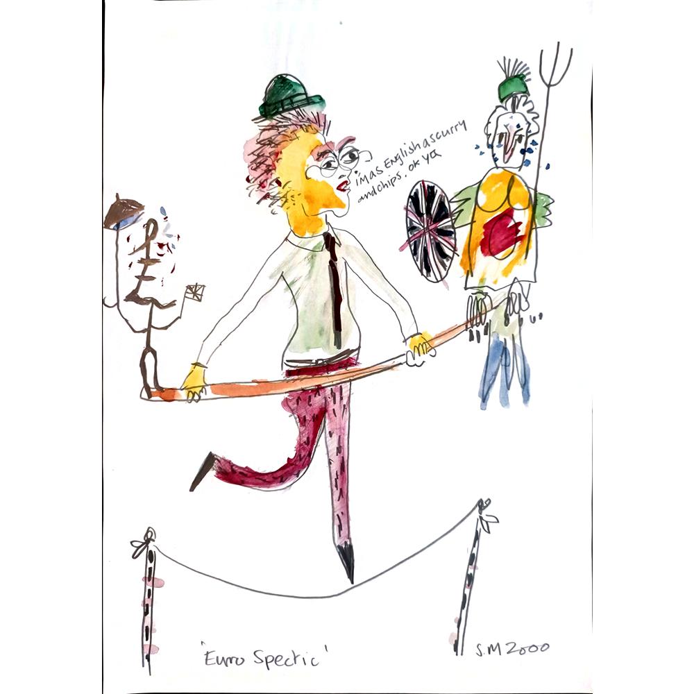 S M 29x21cm Orijinal Karikatür BOD04254