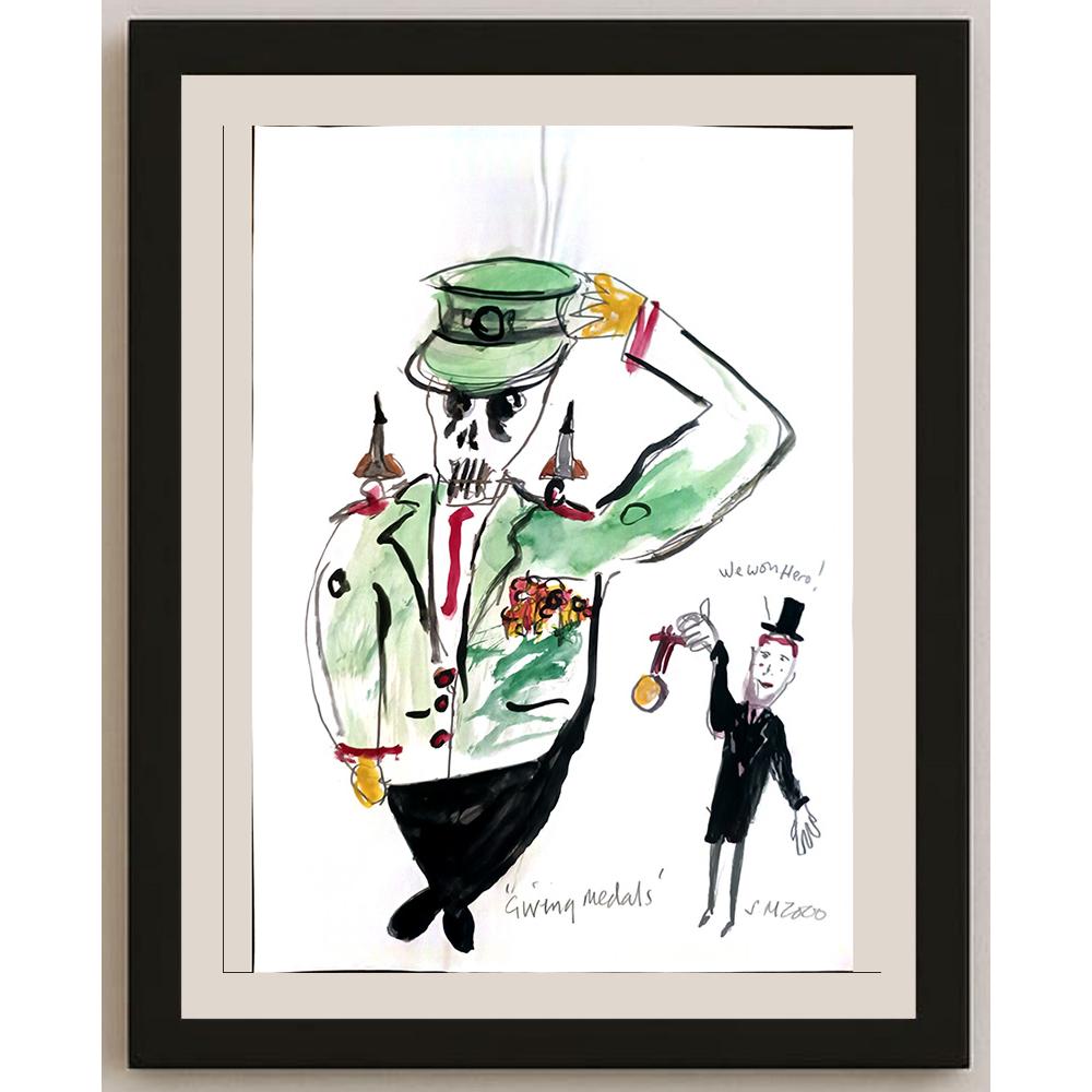 S M 29x21cm Orijinal Karikatür BOD04256