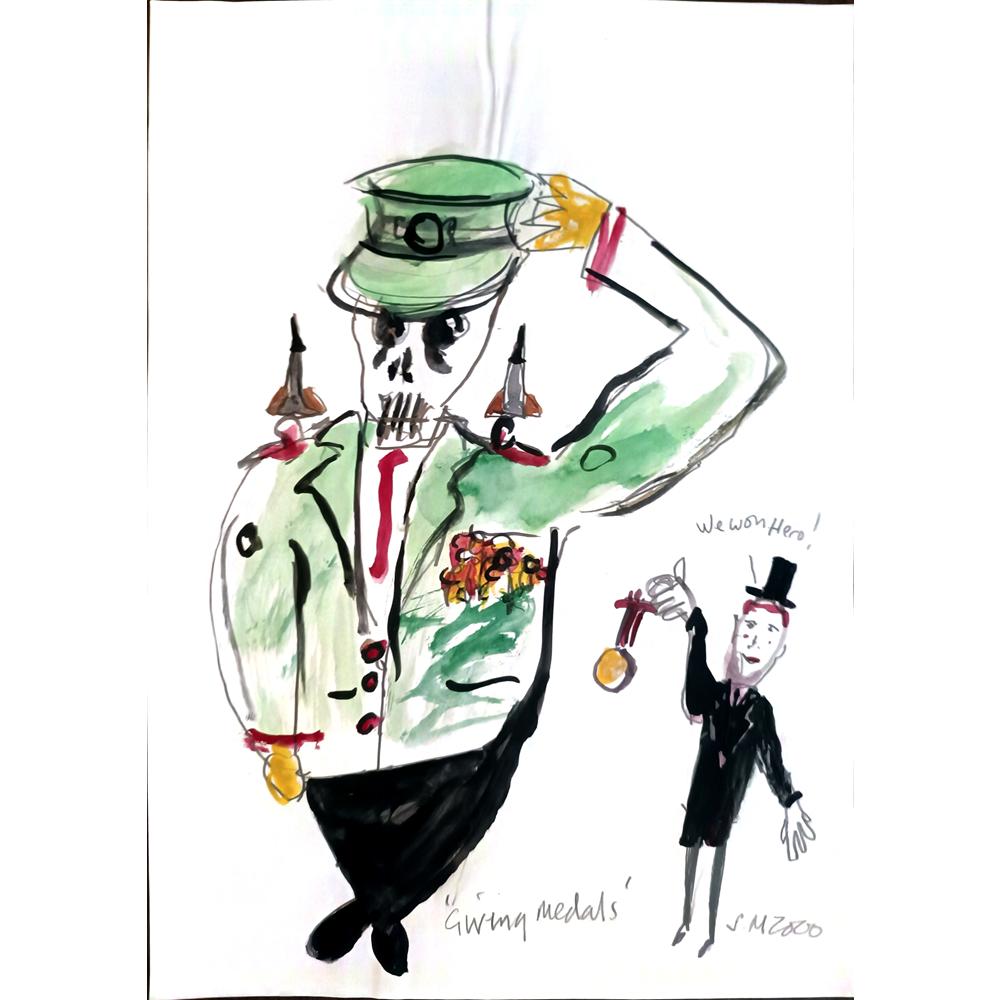 S M 29x21cm Orijinal Karikatür BOD04256