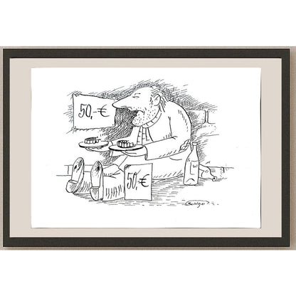 Wolfgang Schlegel 29x21cm Orijinal Karikatür BOD04267