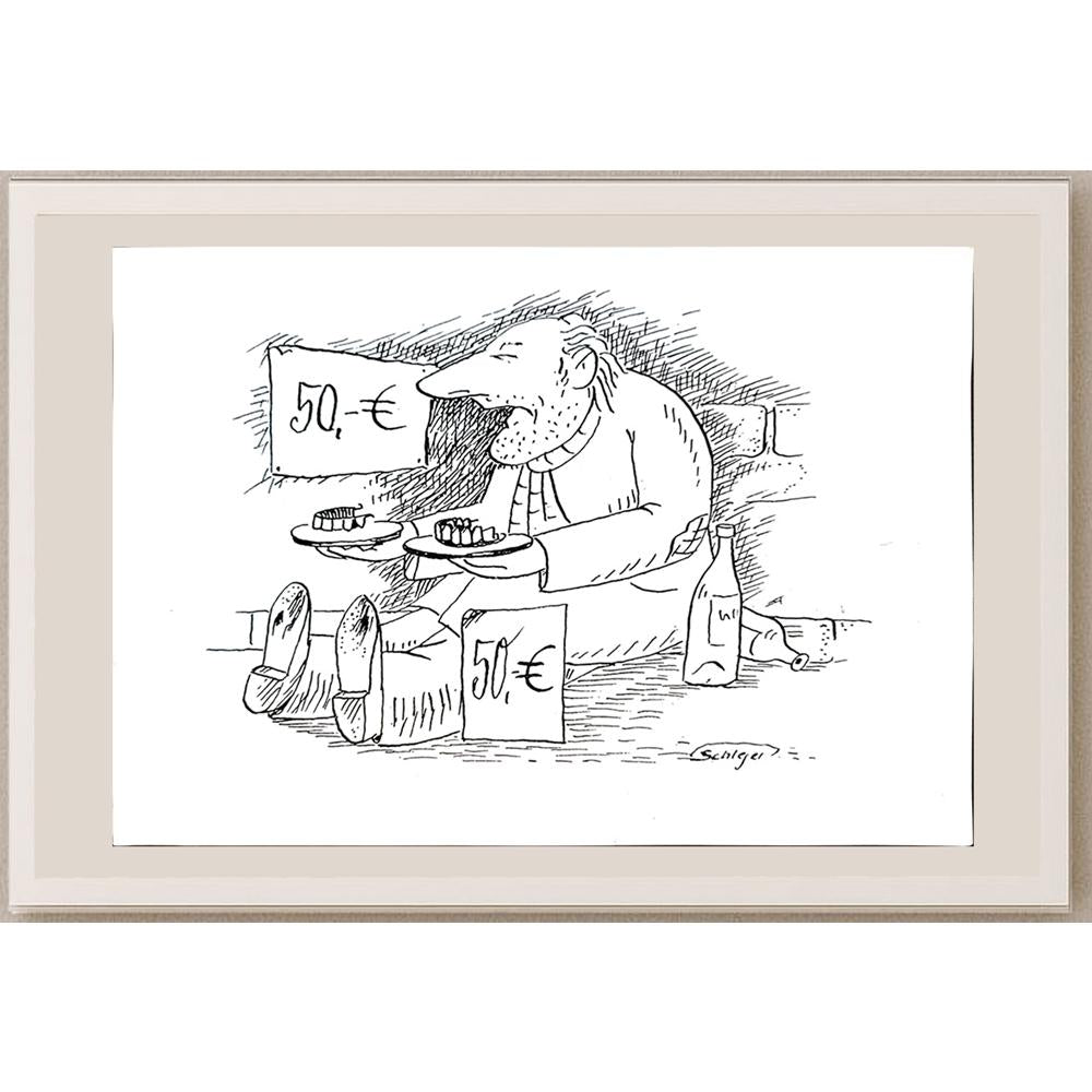 Wolfgang Schlegel 29x21cm Orijinal Karikatür BOD04267