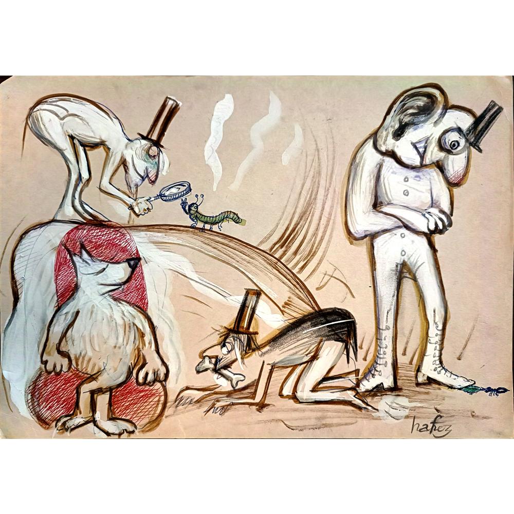 Hafez Agha 29x21cm Orijinal Karikatür BOD04270