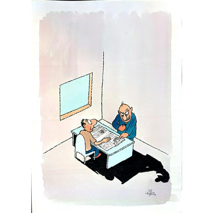 Erico Junqueira 29x21cm Orijinal Karikatür BOD04273