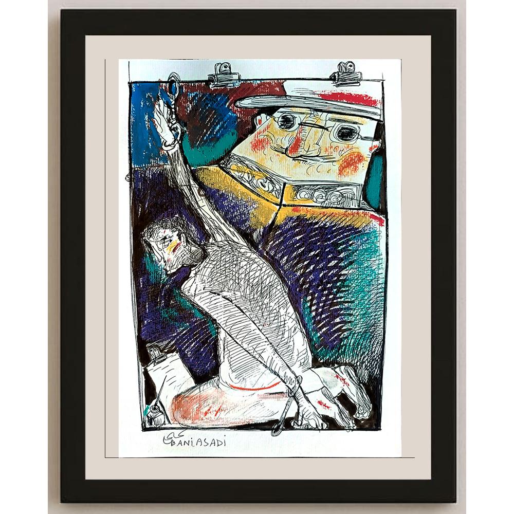 Baniasadi Mohammad Ali 29x21cm Orijinal Karikatür BOD04276