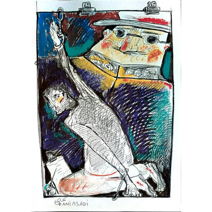 Baniasadi Mohammad Ali 29x21cm Orijinal Karikatür BOD04276