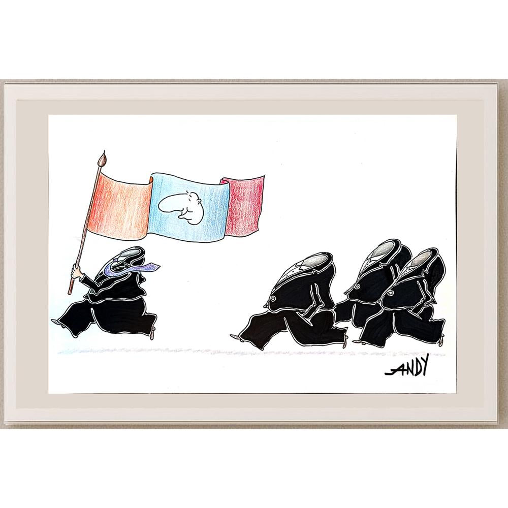 Andy Chaushu 29x21cm Orijinal Karikatür BOD04284