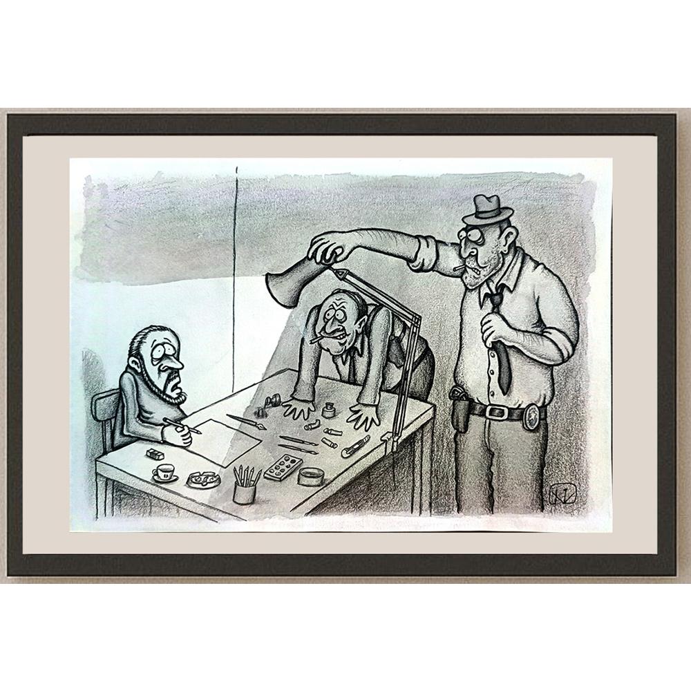 Vladan Nikolic 23x16cm Orijinal Karikatür BOD04289