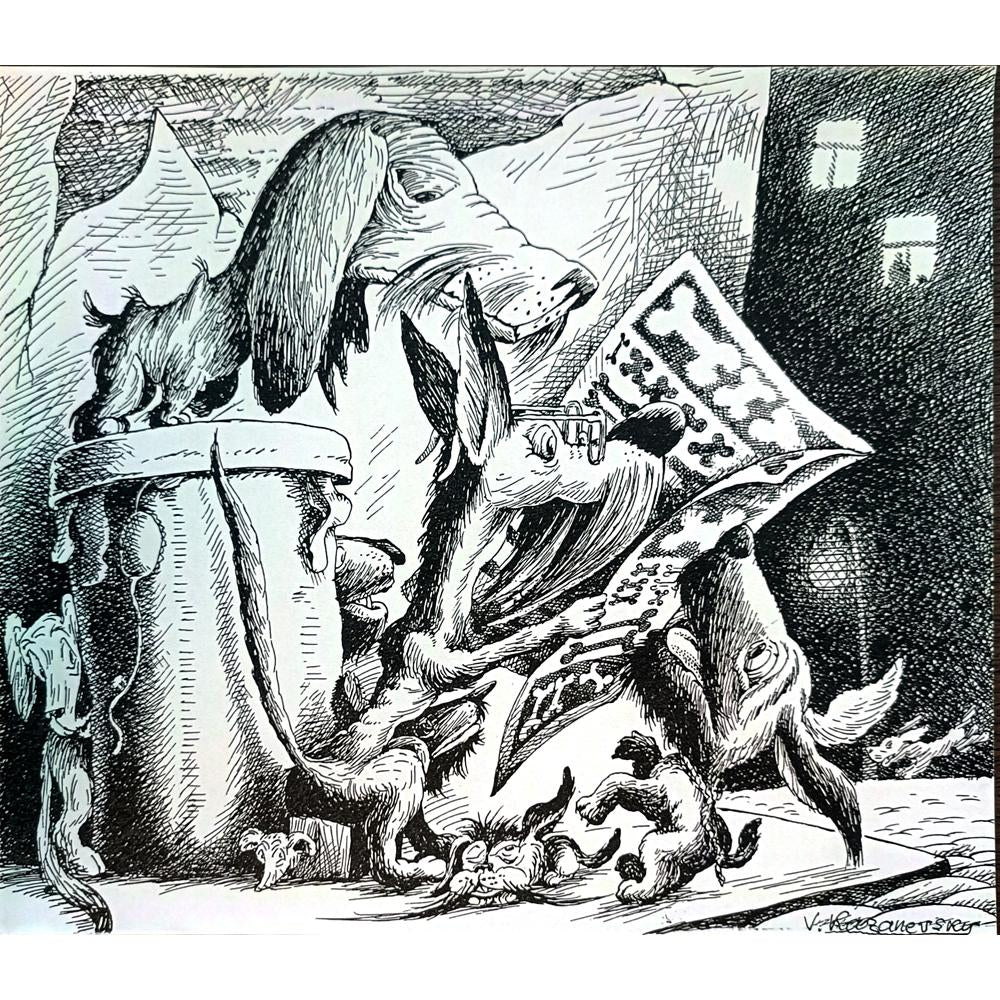 Vladimir Kazanevsky 23x20cm Orijinal Karikatür BOD04291