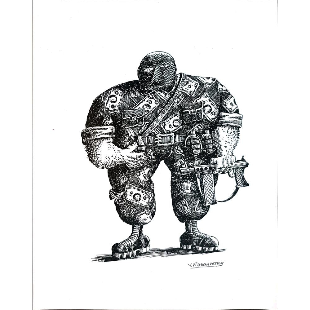 Vladimir Kazanevsky 23x20cm Orijinal Karikatür BOD04293