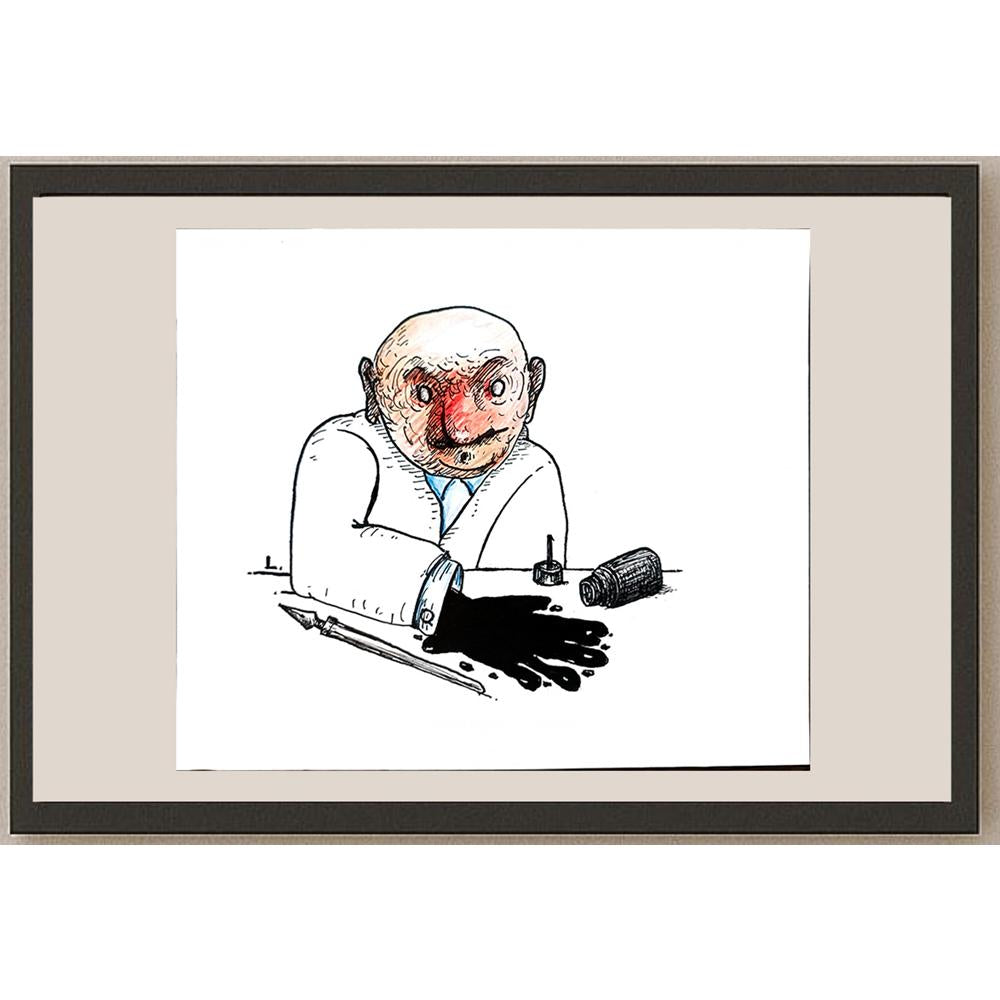 Dusan Ludwig 28x24cm Orijinal Karikatür BOD04295