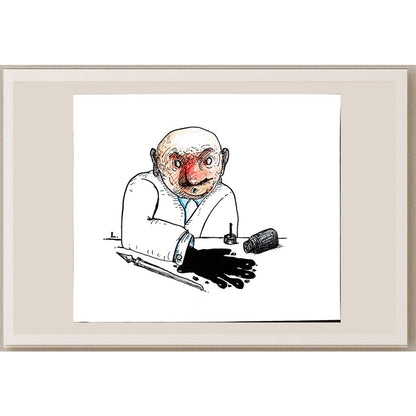 Dusan Ludwig 28x24cm Orijinal Karikatür BOD04295