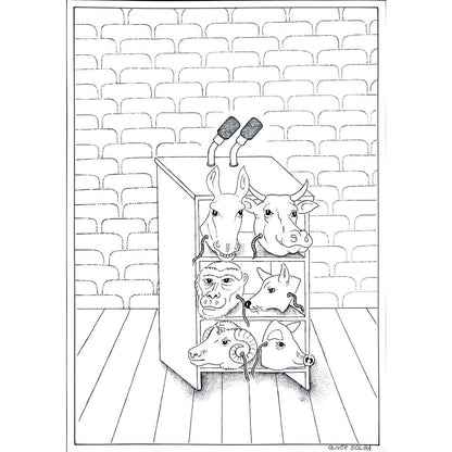 Oliver Solga 29x21cm Orijinal Karikatür BOD04298