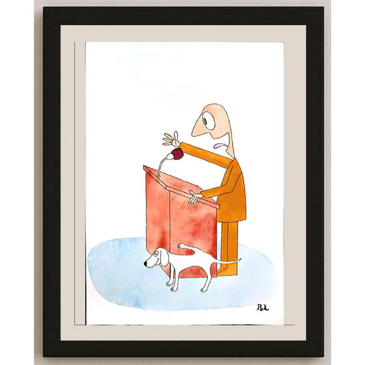 Louis Postruzin 29x21cm Orijinal Karikatür BOD04299
