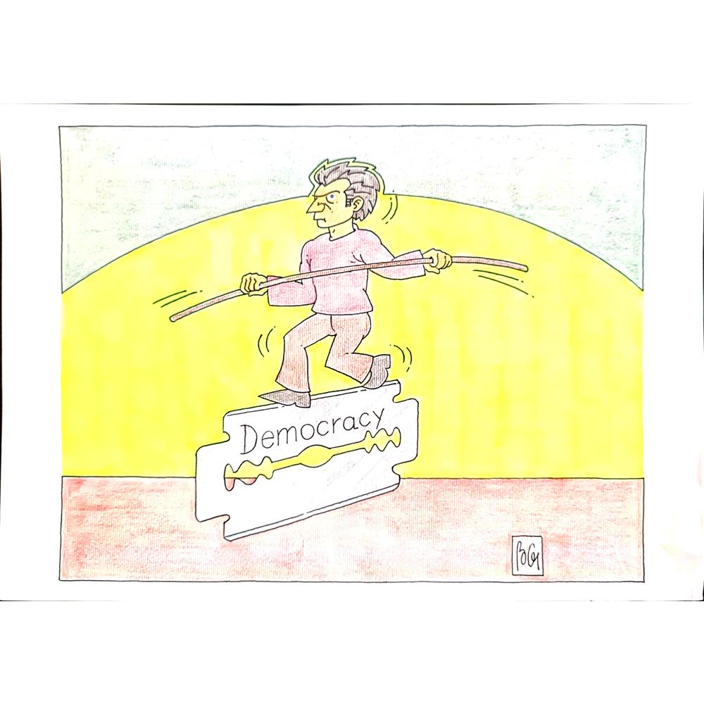 Bozidar Vucelic 29x21cm Orijinal Karikatür BOD04301