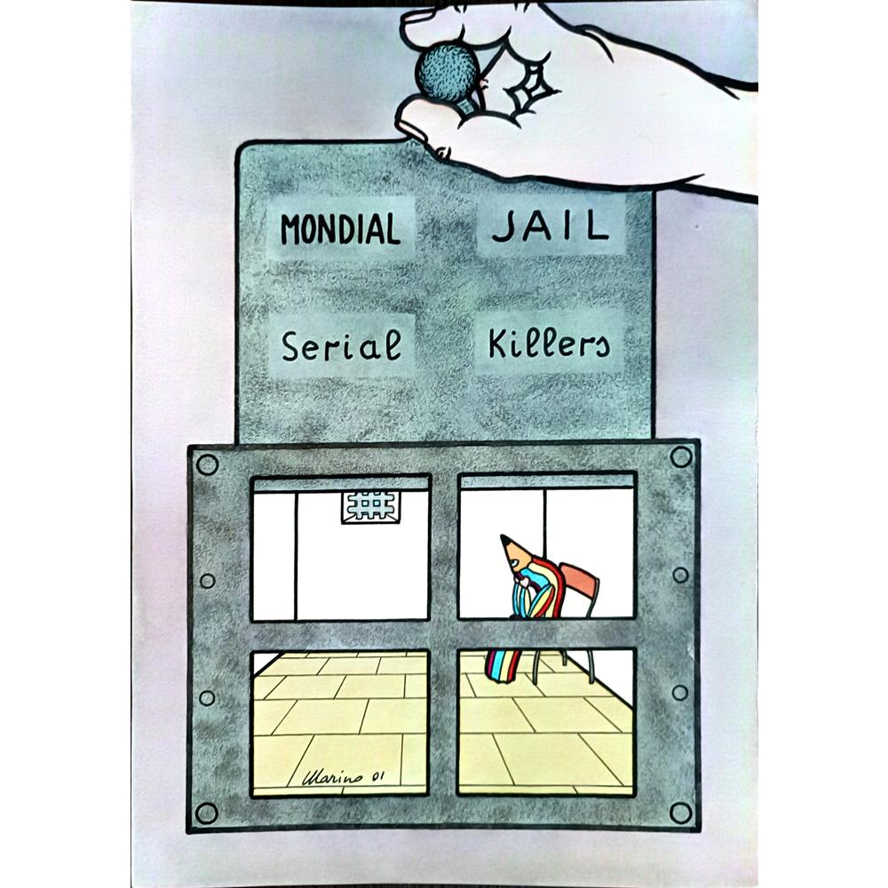 Marino Tarizzo 29x21cm Orijinal Karikatür BOD04308