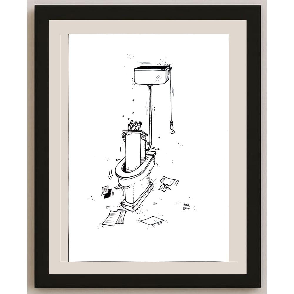 Vladimir Kuba 29x21cm Orijinal Karikatür BOD04313