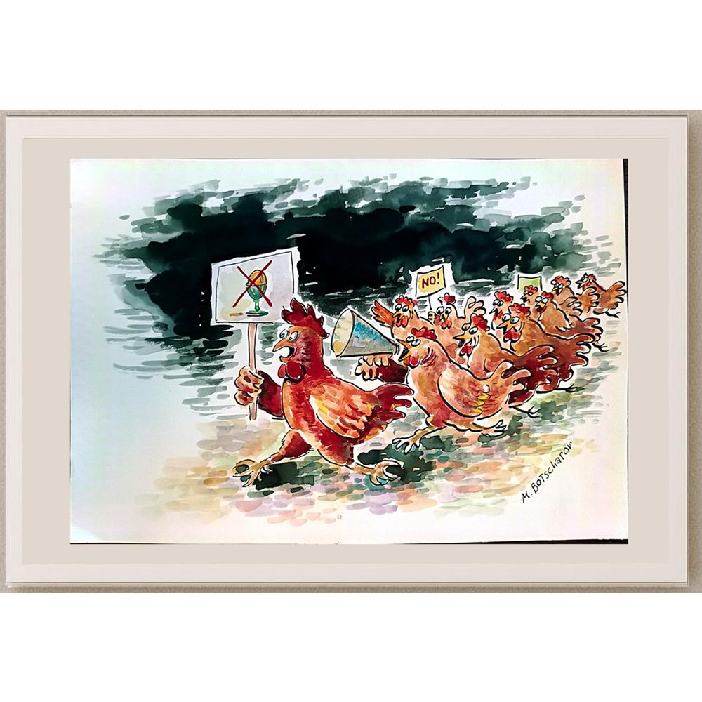 Mikael Botscharov 29x21cm Orijinal Karikatür BOD04316