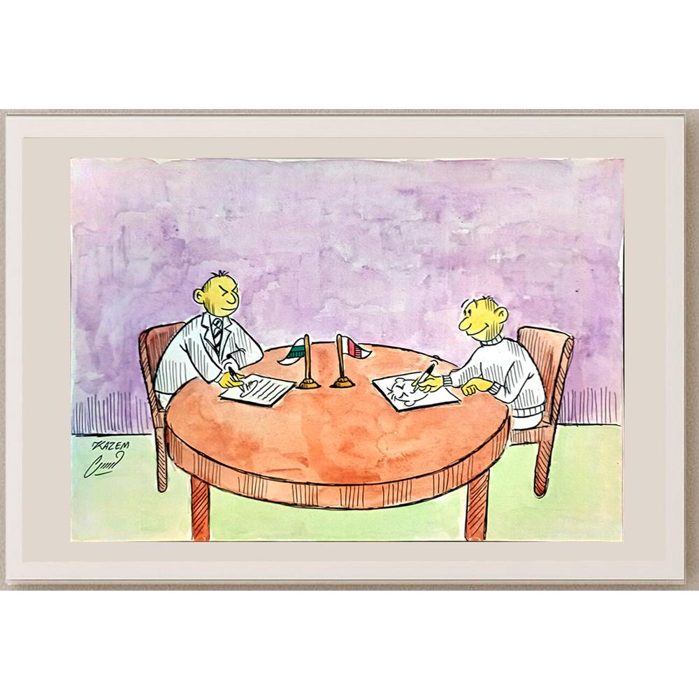 Hosseini Kazem 29x21cm Orijinal Karikatür BOD04325