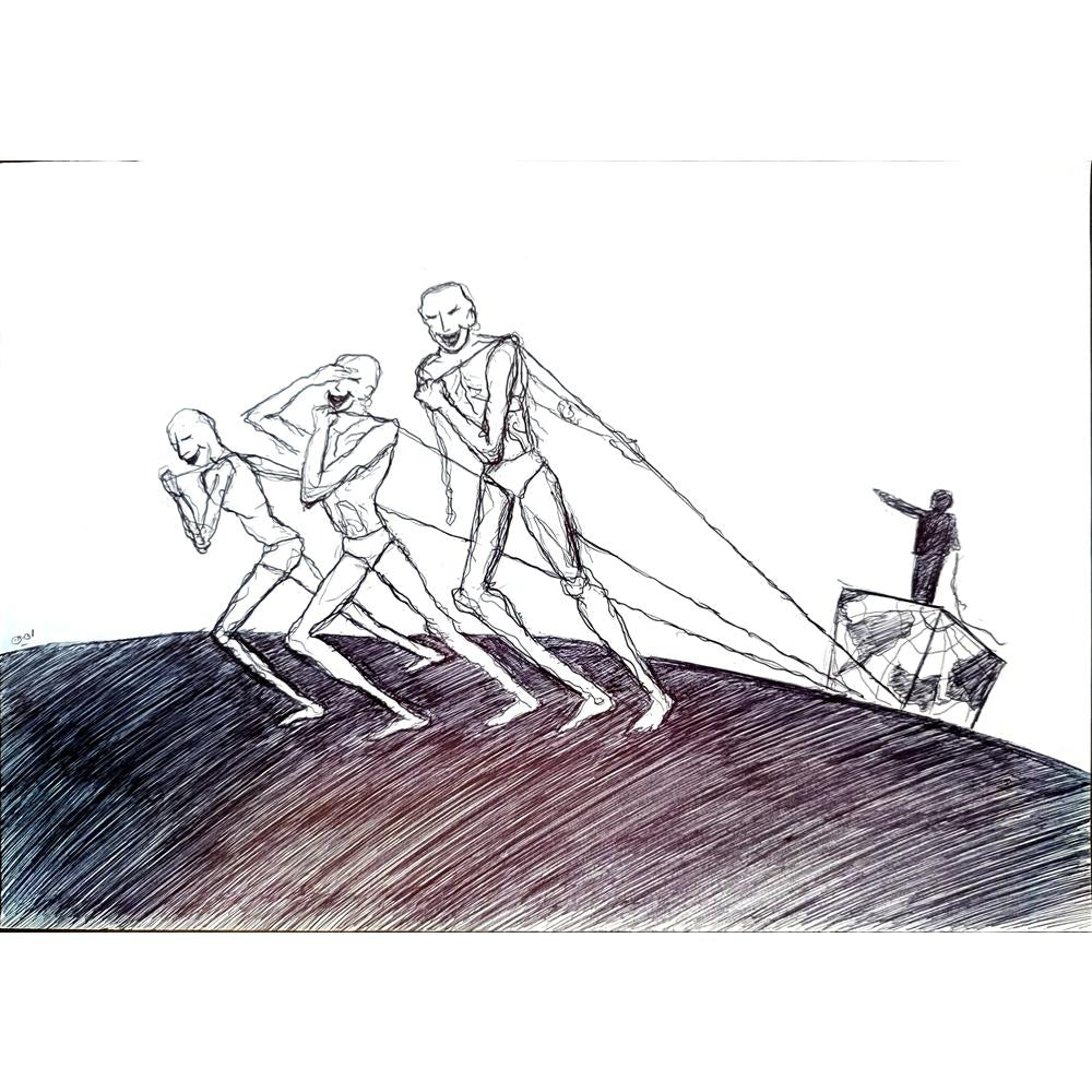 Mohammad Bacher Anim Safari 29x21cm Orijinal Karikatür BOD04335