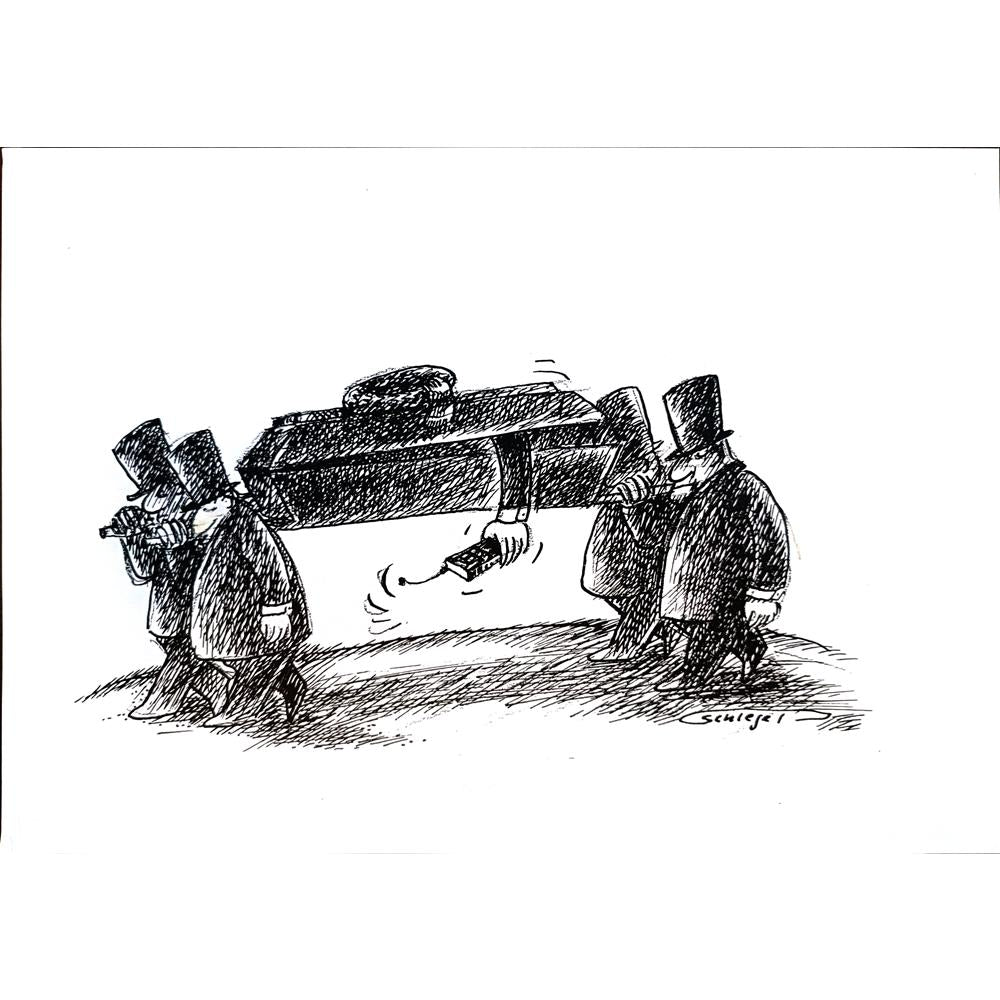 Wolfgang Schlegel 29x21cm Orijinal Karikatür BOD04336