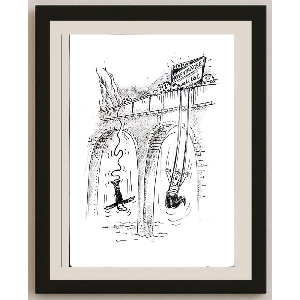 Wolfgang Schlegel 29x21cm Orijinal Karikatür BOD04338