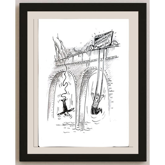 Wolfgang Schlegel 29x21cm Orijinal Karikatür BOD04338