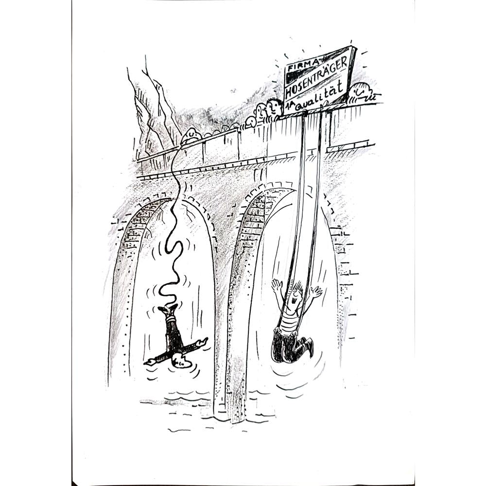 Wolfgang Schlegel 29x21cm Orijinal Karikatür BOD04338