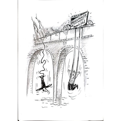 Wolfgang Schlegel 29x21cm Orijinal Karikatür BOD04338