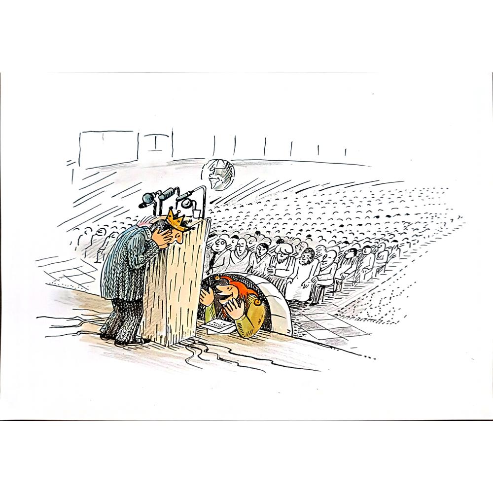 Wolfgang Schlegel 29x21cm Orijinal Karikatür BOD04339