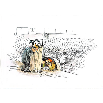 Wolfgang Schlegel 29x21cm Orijinal Karikatür BOD04339