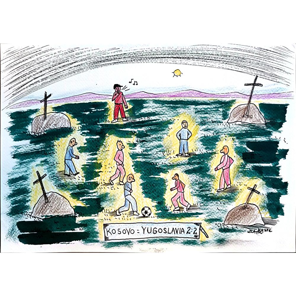 Goran Krstevski 29x21cm Orijinal Karikatür BOD04342