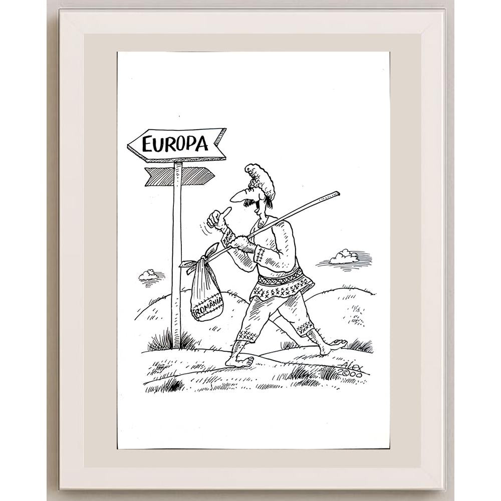 Aurel Stefan Alexandrescu 29x21cm Orijinal Karikatür BOD04344