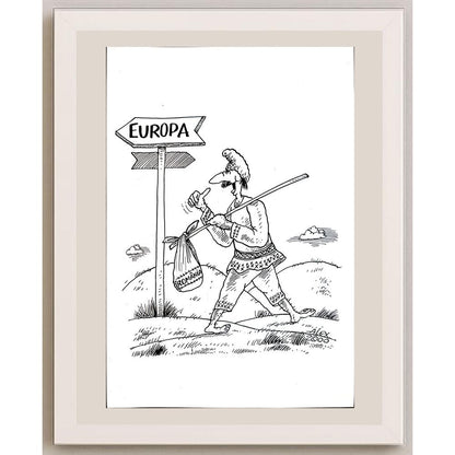 Aurel Stefan Alexandrescu 29x21cm Orijinal Karikatür BOD04344