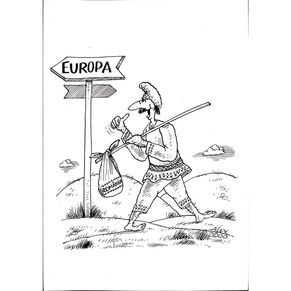 Aurel Stefan Alexandrescu 29x21cm Orijinal Karikatür BOD04344