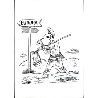 Aurel Stefan Alexandrescu 29x21cm Orijinal Karikatür BOD04344
