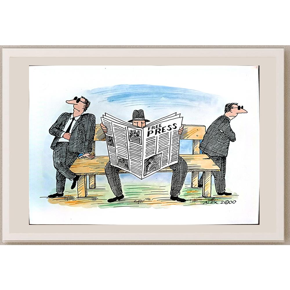 Aurel Stefan Alexandrescu 29x21cm Orijinal Karikatür BOD04345