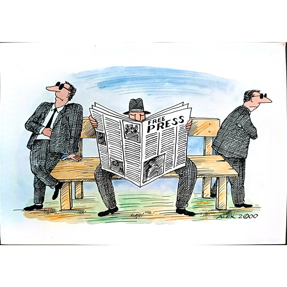 Aurel Stefan Alexandrescu 29x21cm Orijinal Karikatür BOD04345