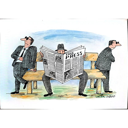 Aurel Stefan Alexandrescu 29x21cm Orijinal Karikatür BOD04345