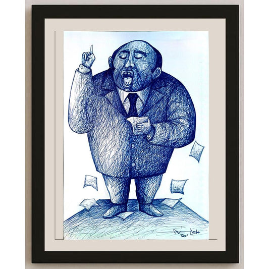 Candido Isidfo Cuenca Fuentes 43x30cm Orijinal Karikatür BOD04346