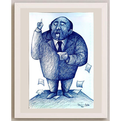 Candido Isidfo Cuenca Fuentes 43x30cm Orijinal Karikatür BOD04346
