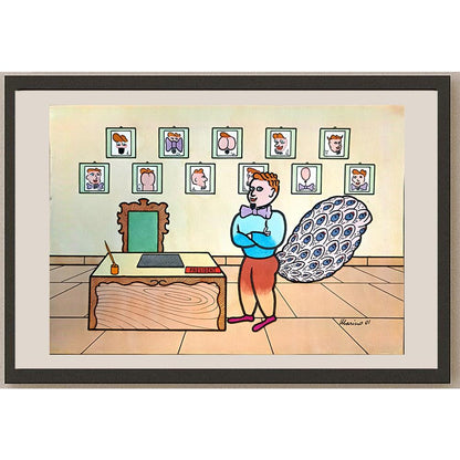 Marino Tarizzo 29x21cm Orijinal Karikatür BOD04348