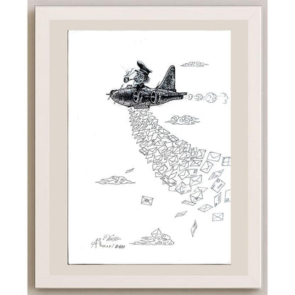 Ali Divandari 29x21cm Orijinal Karikatür BOD04349