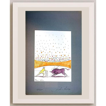 Ali Divandari 29x21cm Orijinal Karikatür BOD04350