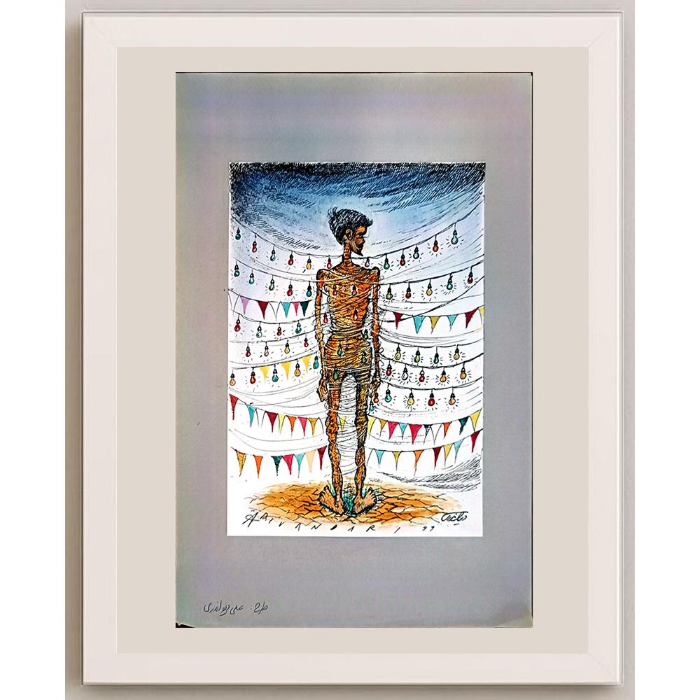 Ali Divandari 29x21cm Orijinal Karikatür BOD04351