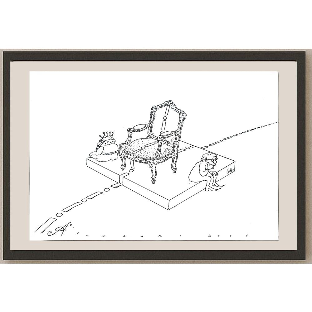 Ali Divandari 29x21cm Orijinal Karikatür BOD04358