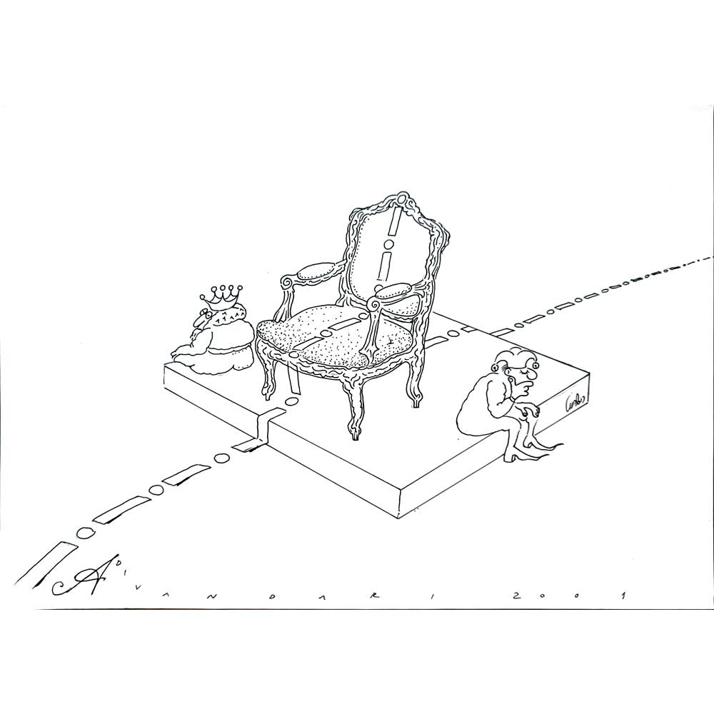 Ali Divandari 29x21cm Orijinal Karikatür BOD04358