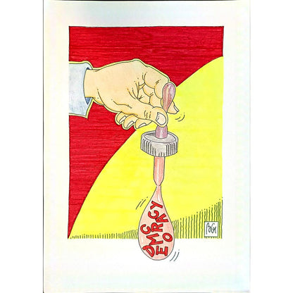 Bozidar Vucelic 29x21cm Orijinal Karikatür BOD04364