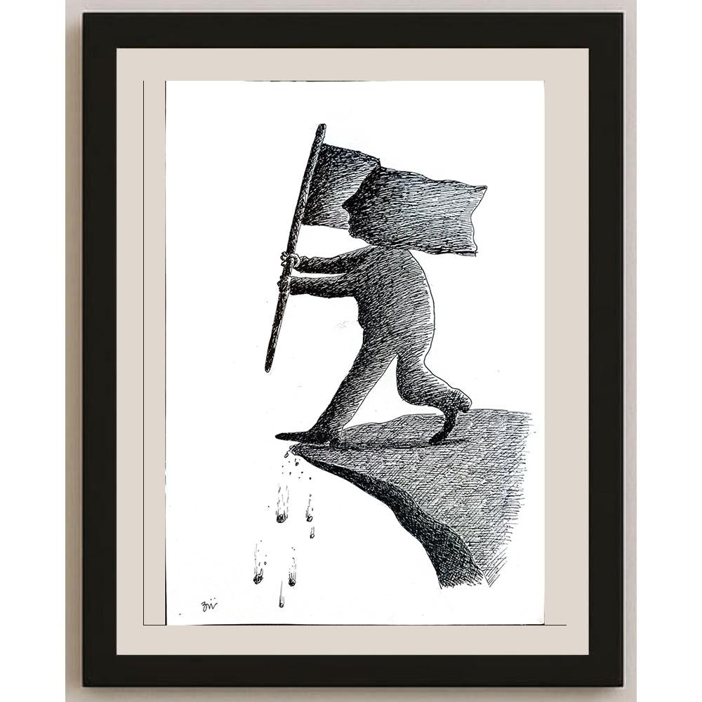 Masoud Ziaei Zardkhashosei 29x21cm Orijinal Karikatür BOD04374